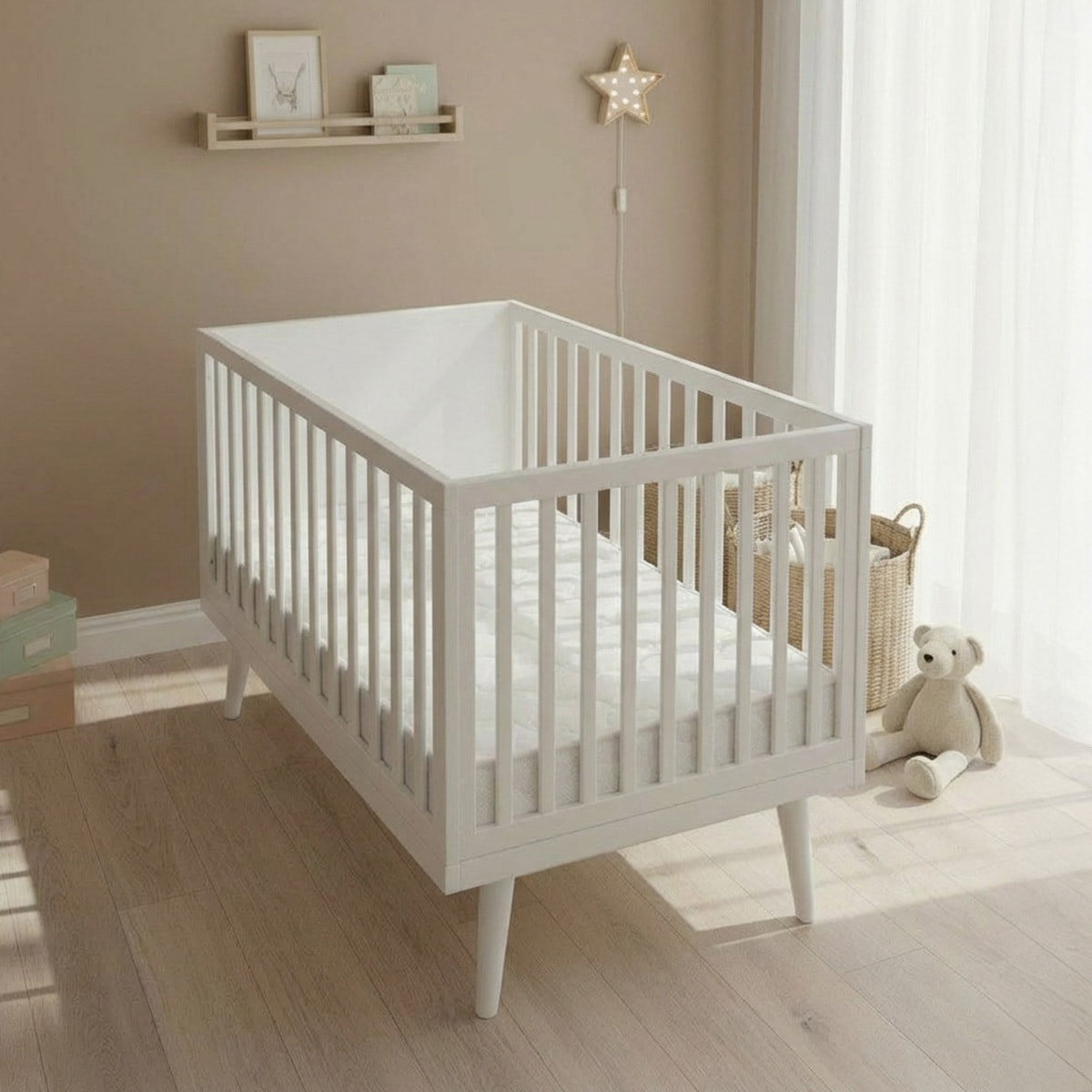 Matelas Baby Bamboo, 11 cm, Mousse Haute Densité, Soutien Medium, Tissu Bambou Antiacariens, Certifications CertiPUR Oeko-Tex