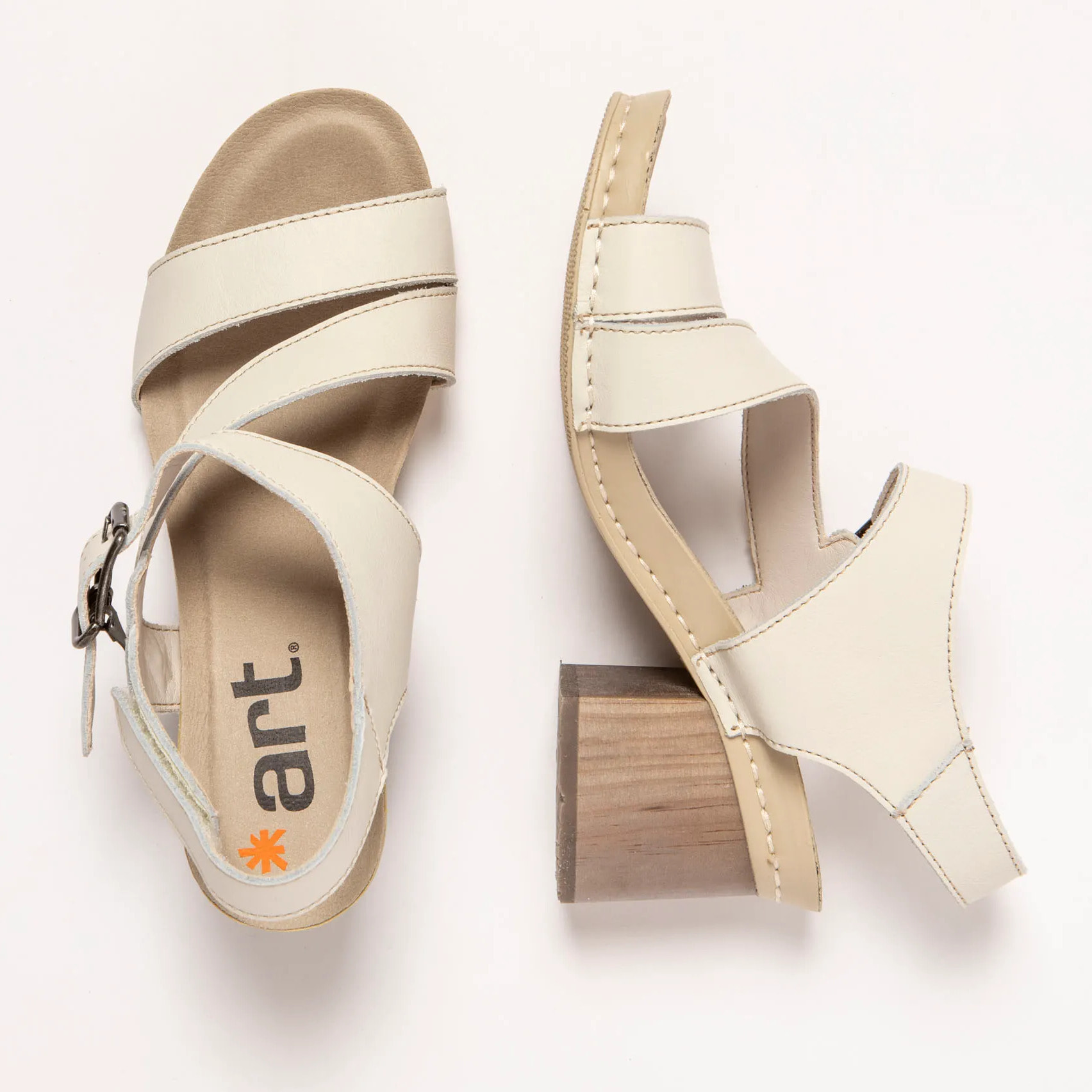 Sandalias con tacón 1872 NAPPA CREAM/ I WISH color Cream