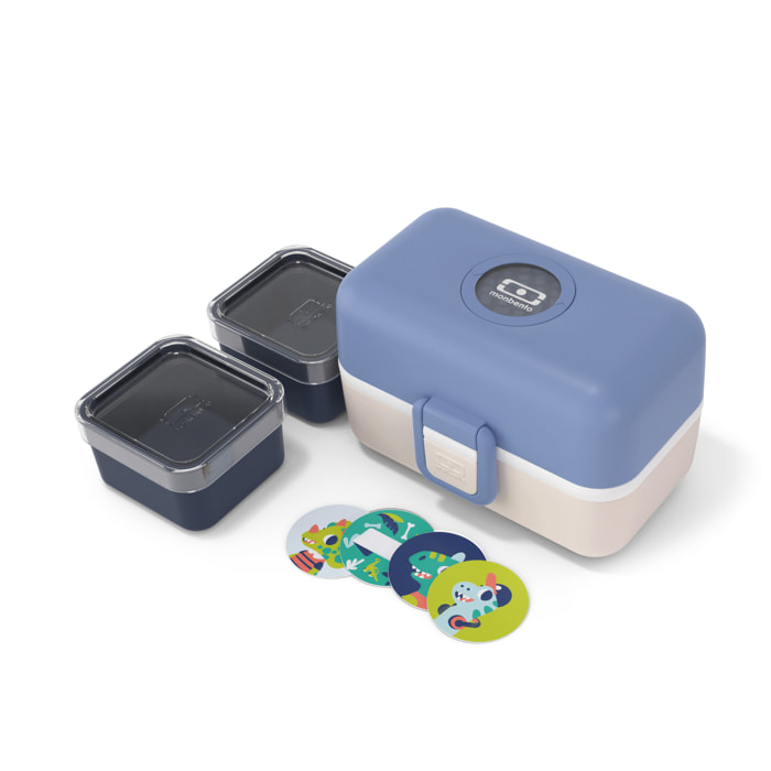 Lunch box à compartiments pour enfant Tresor 800ml Bleu/Crème