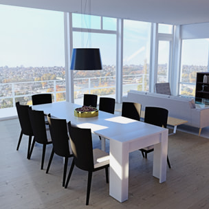 Tavolo Consolle Allungabile Oslo Fino A 2.37 Metri Tavolo 10 Posti Salvaspazio Multiposizione Design Moderno Elegante 78 x 51 x 90 cm Bianco Lucido