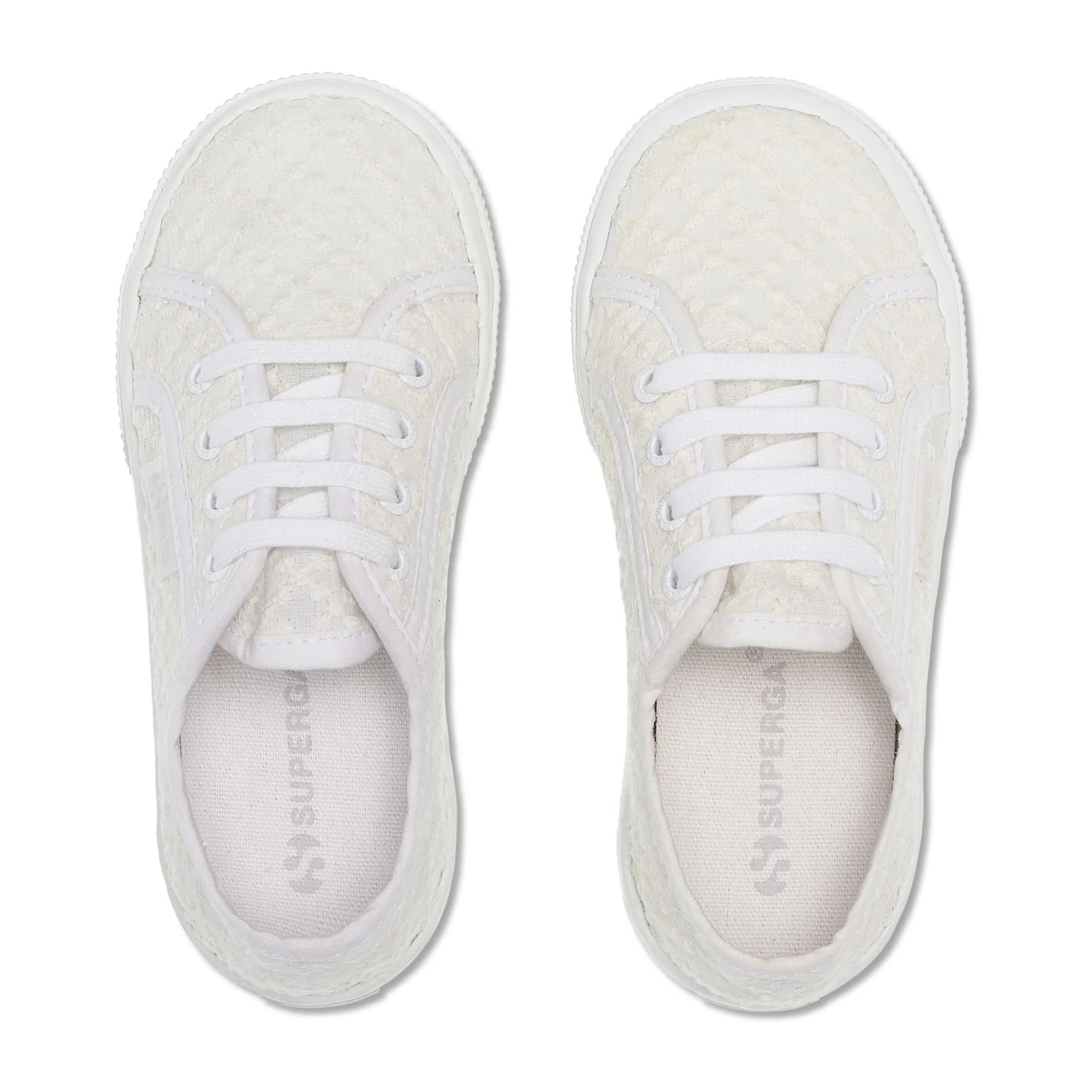 Superga Scarpe da donna WEDGE BAMBINA 2730 KIDS MACRAME RHOMBUS TOTAL WHITE