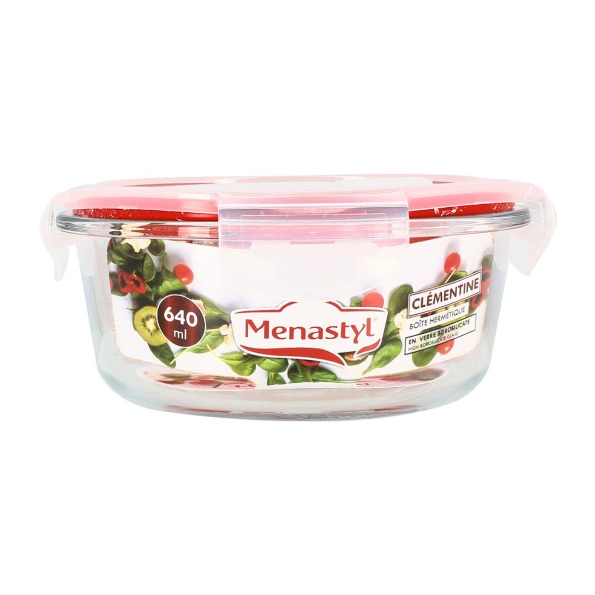 Boîte hermétique ronde 640 ml en verre CLEMENTINE