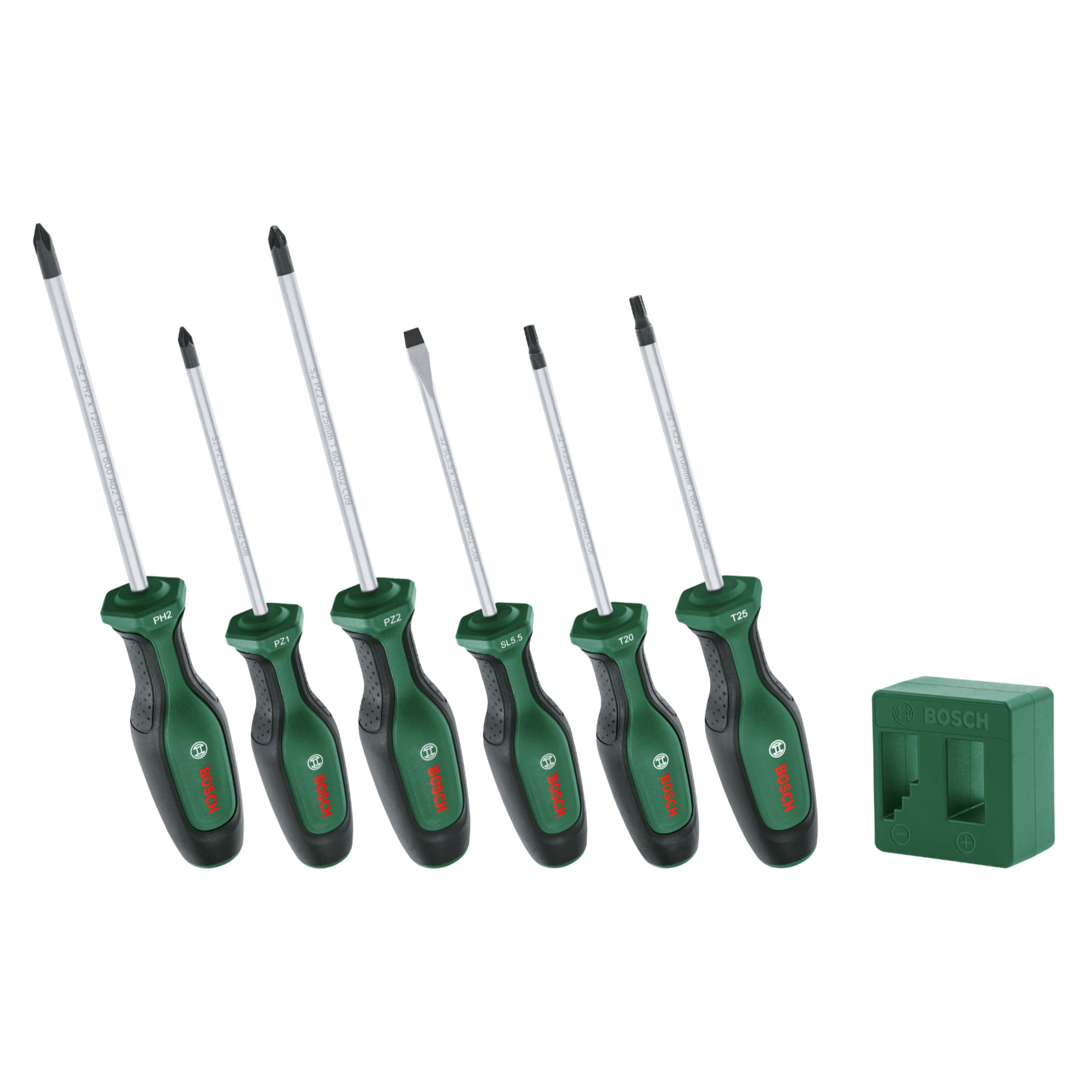 Juego de destornilladores de alto rendimiento - 6 piezas + Magnetizador - BOSCH - 1600A02W7L