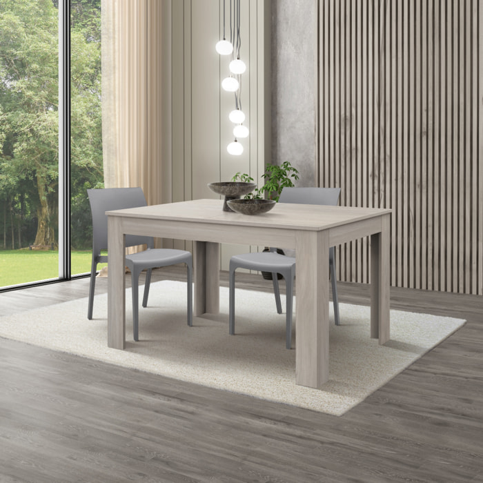 Tavolo LIPARI in legno finitura olmo perla, allungabile 120×80 cm – 170×80 cm