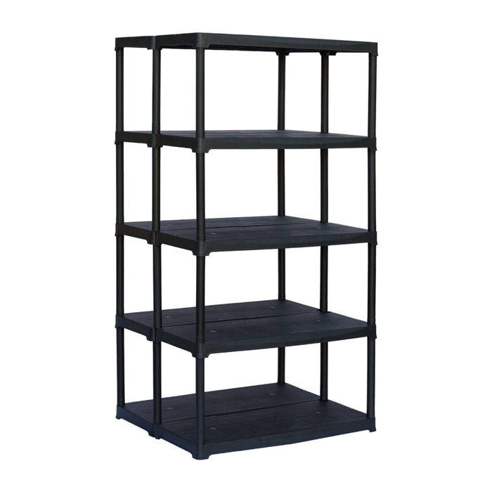 Armadio da esterno Aurelian, Scaffale outdoor, Armadio balcone multiuso, Armadietto da esterno, 100% Made in Italy, Antracite, 90x78h176 cm