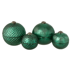 J-Line bougie parfumée Boule de Noël - verre - vert - large - 2 pcs