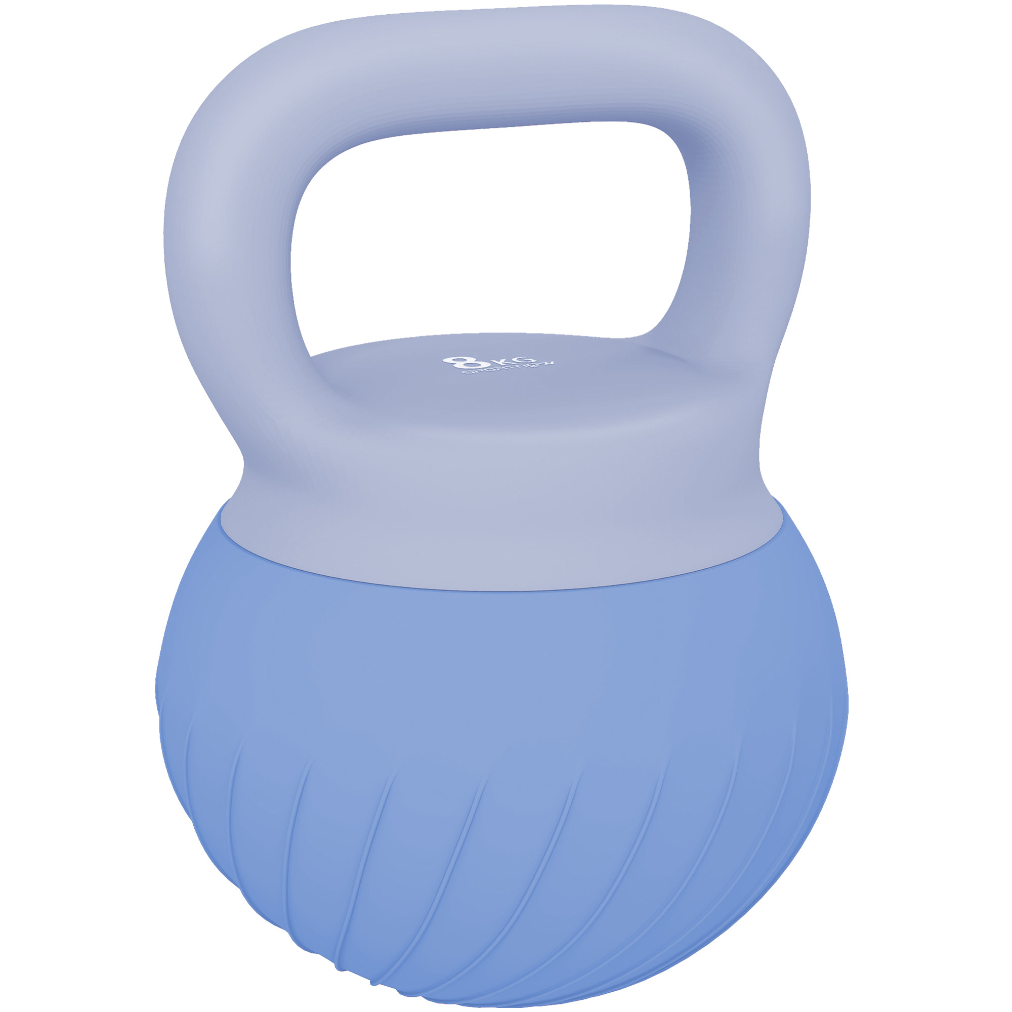 Kettlebell  8 Kg - poignée ergonomique antidérapante - revêtement souple - bleu