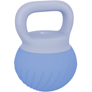 Kettlebell  8 Kg - poignée ergonomique antidérapante - revêtement souple - bleu