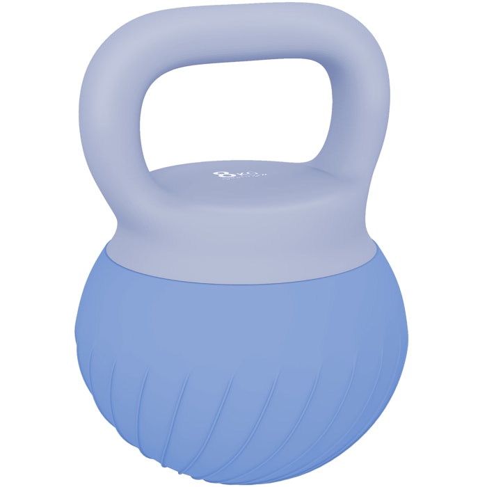 Kettlebell  8 Kg - poignée ergonomique antidérapante - revêtement souple - bleu
