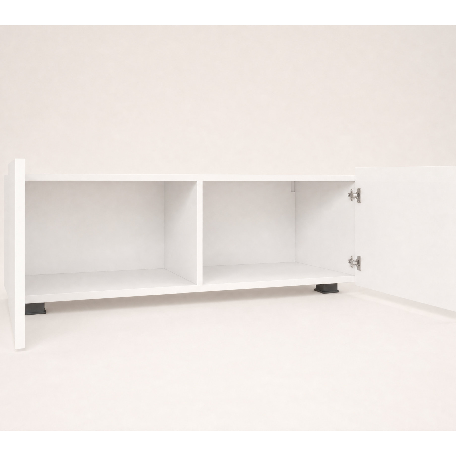 Alix - meuble tv modulable 100 cm - 2 portes - Blanc
