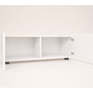Alix - meuble tv modulable 100 cm - 2 portes - Blanc