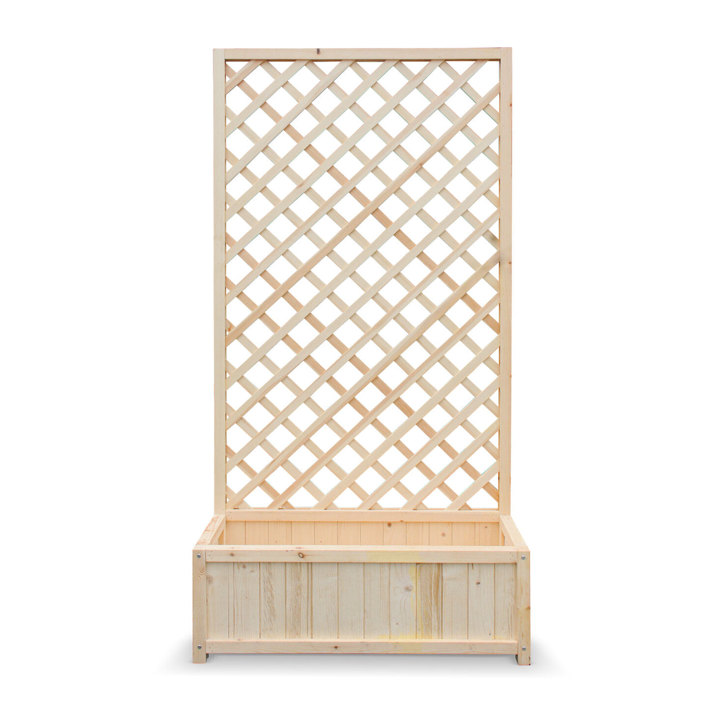 Dorothy - Fioriera in legno di cedro impregnato con spalliera H180 cm - natural oak