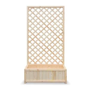 Dorothy - Fioriera in legno di cedro impregnato con spalliera H180 cm - natural oak