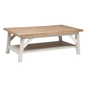 Table basse "Olbia" en acacia 120x70cm blanc