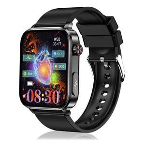 DAM Smartwatch TK15. ECG , glucosa en sangre, ácido úrico y lípidos, IMC grasa corporal, temperatura, O2 y tensión. 5,1x1,2x4,6 Cm. Color: Negro