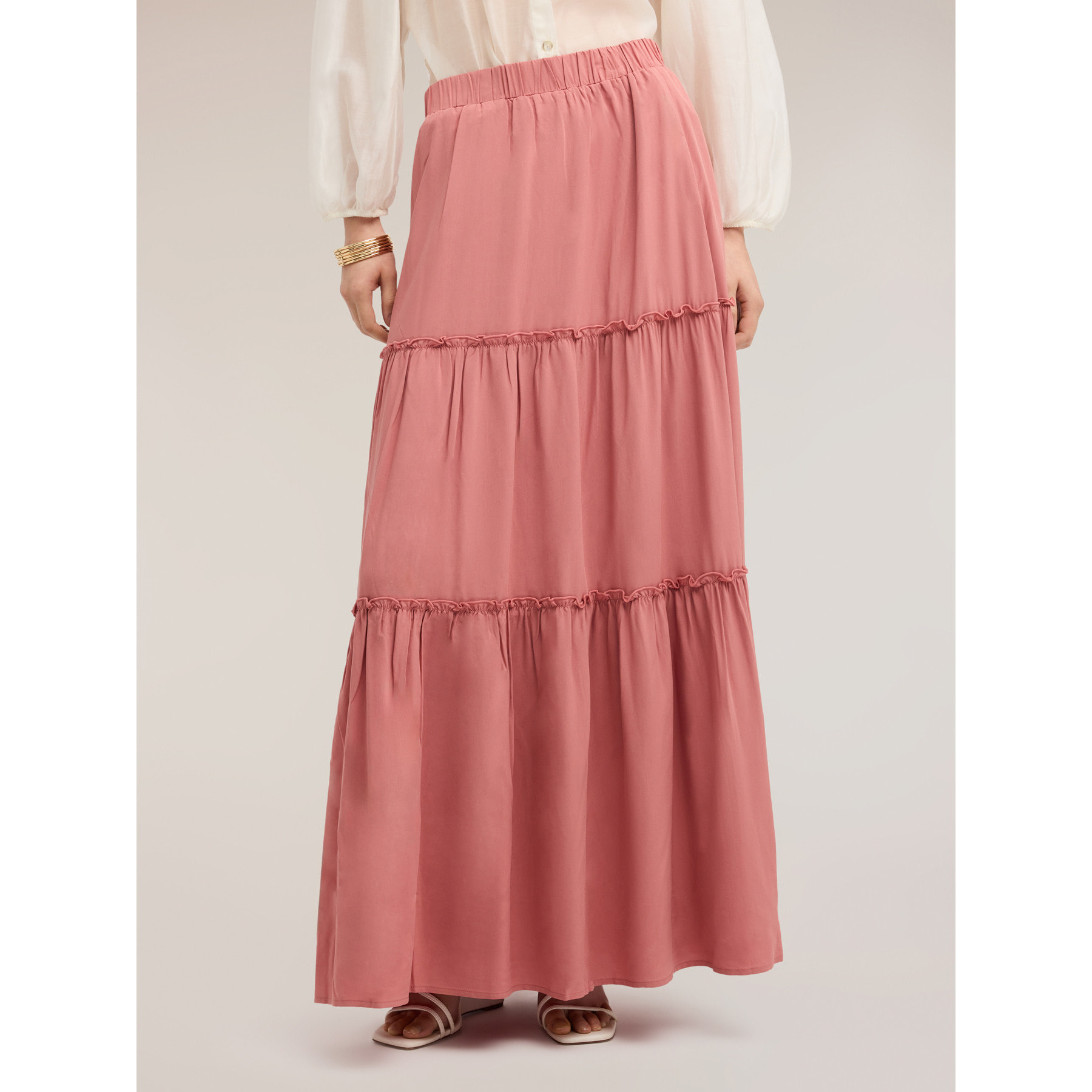 Motivi - Falda de volantes en viscosa - Rosa