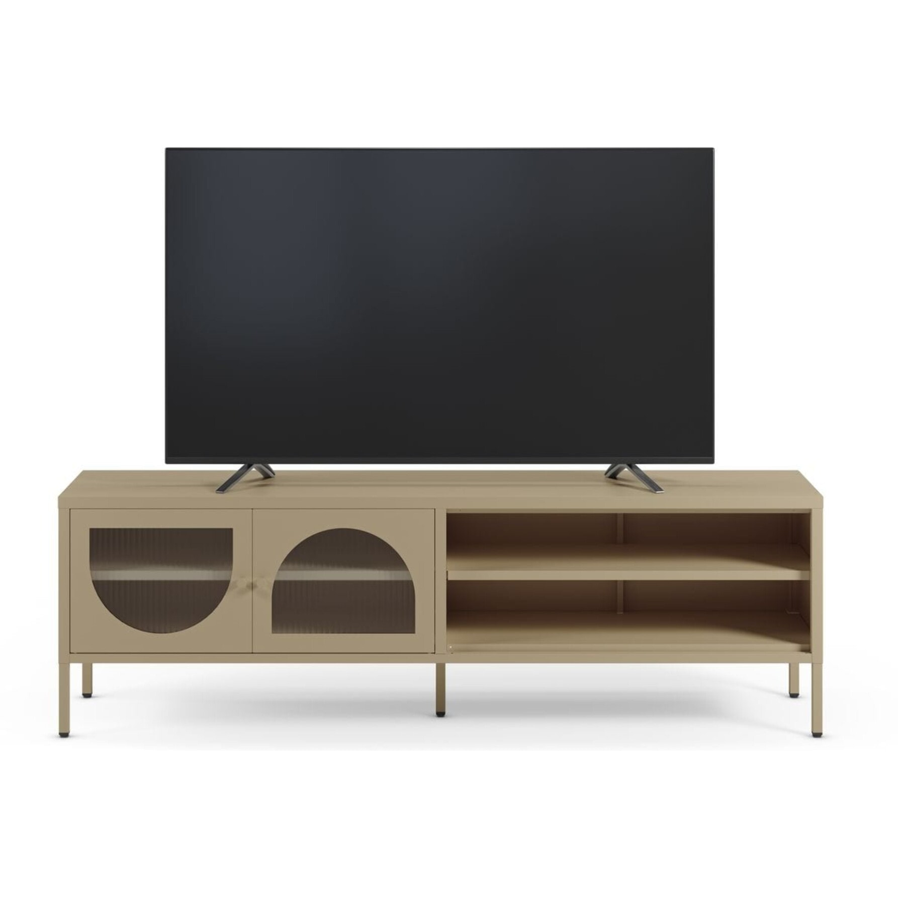 Meuble TV 2 portes 2 niches en métal - YSIA