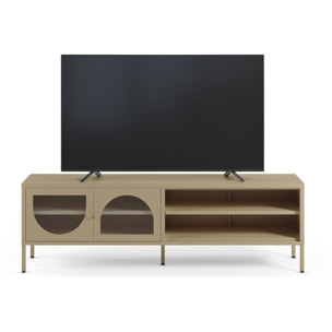 Meuble TV 2 portes 2 niches en métal - YSIA