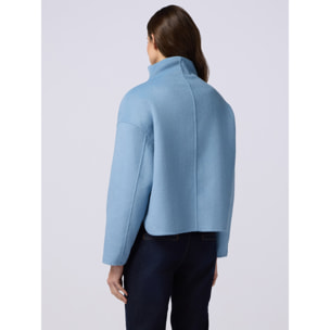 Oltre - Giubbotto in panno misto lana - Azzurro