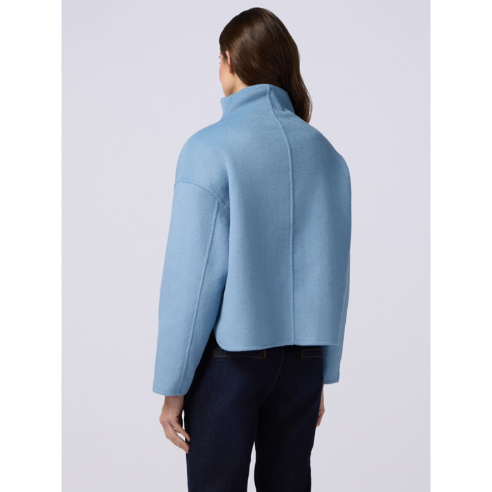 Oltre - Giubbotto in panno misto lana - Azzurro