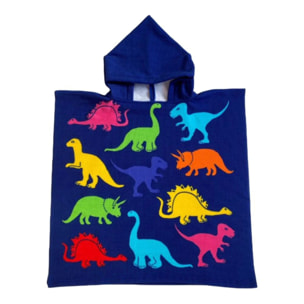 Poncho de bain microfibre enfant - Dino - 60x60cm - 220g/m²