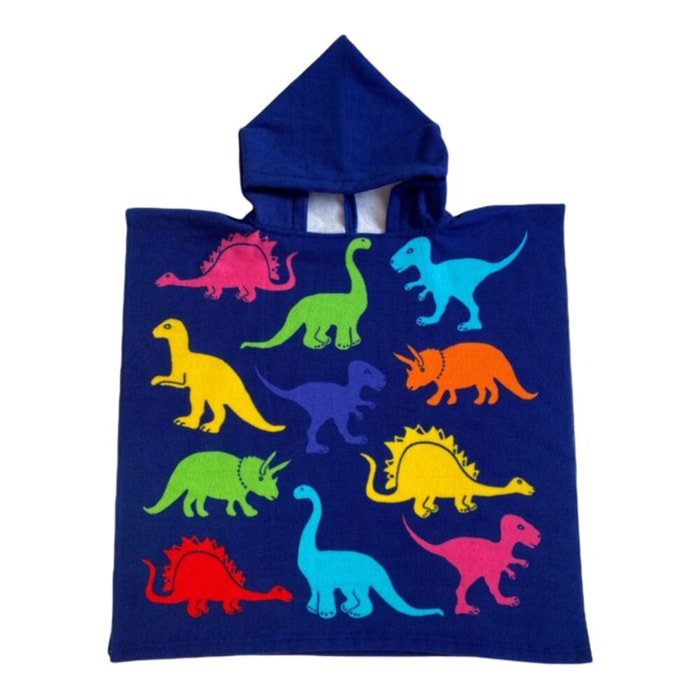 Poncho de bain microfibre enfant - Dino - 60x60cm - 220g/m²