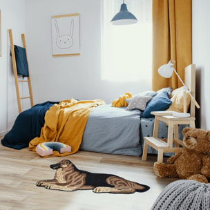 Tapis enfant fait main en laine motif animaux PELI