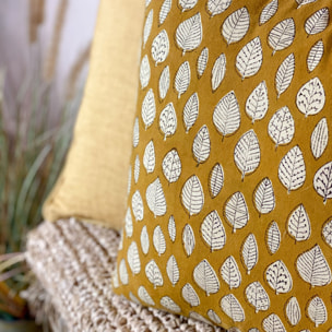 Coussin en coton jaune 40cm NILAM