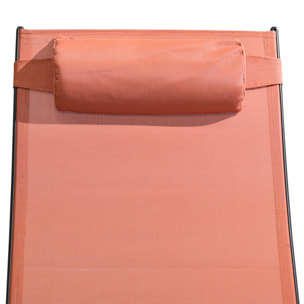 Lot de 2 transats ajustables noir et terracota MEDAN