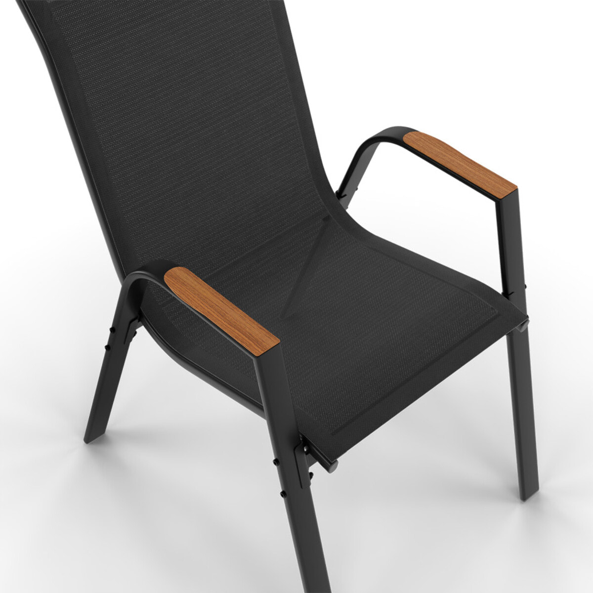 Ensemble repas Timbia 8 places verre trempé effet bois