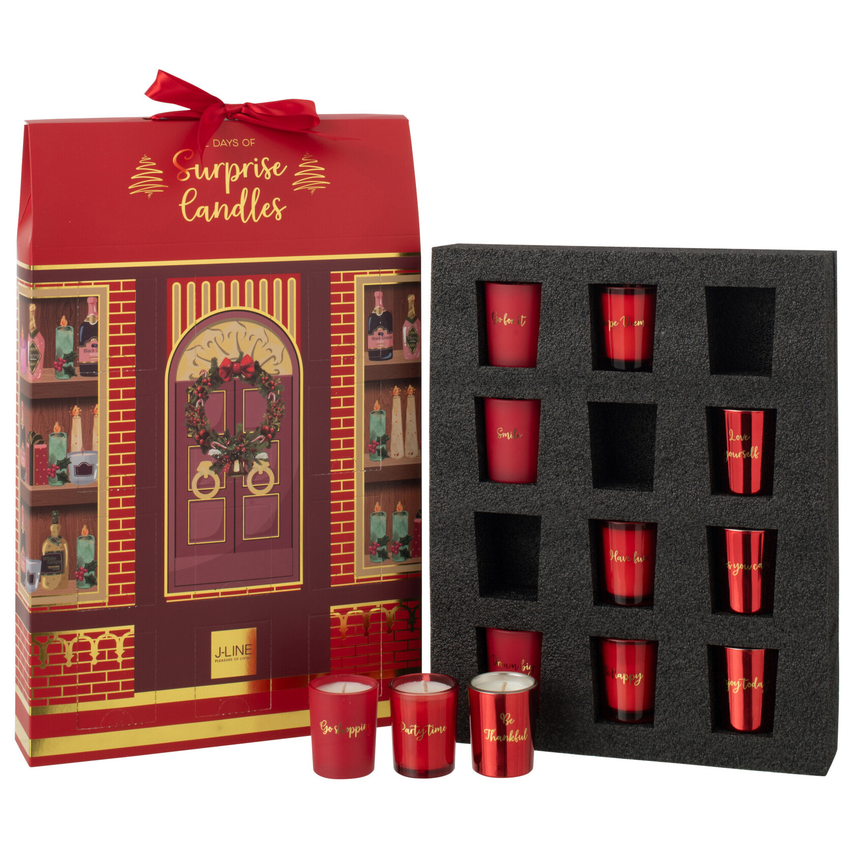 J-Line bougie parfumée Surprise Window - corail/mix - 12 bougies