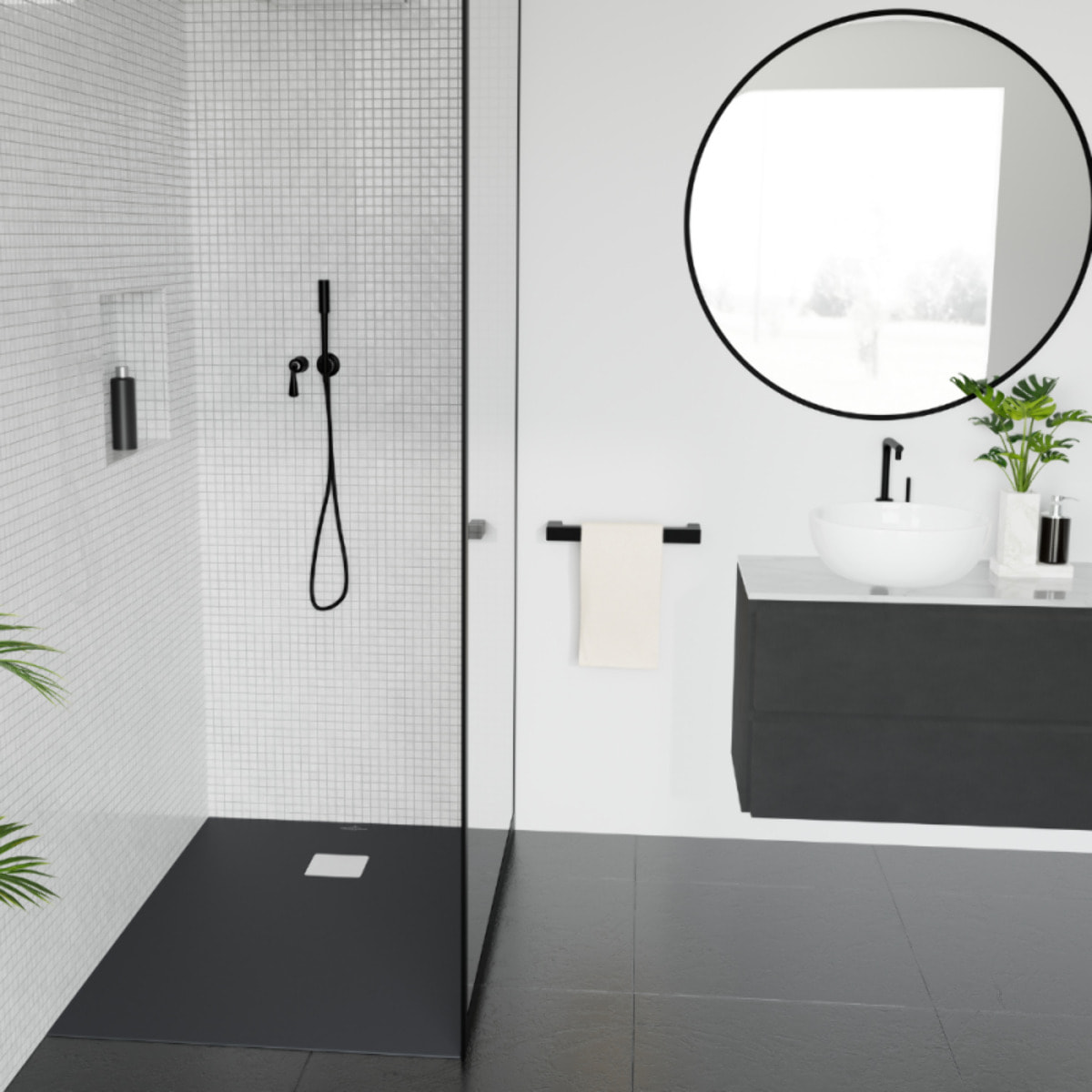 Receveur découpable Exclusive anthracite