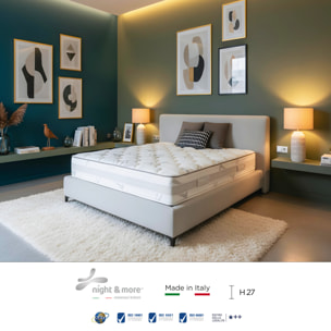 "Marylin" H27 cm 140x200 2 guanciali Memory OMAGGIO sfoderabile a molle insacchettate indipendenti, schiuma poliuretanica e Memory Foam