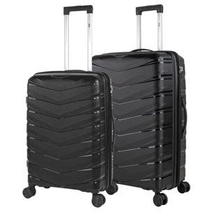 Juego De Maletas Rígidas Pp Jaslen Varese Negro