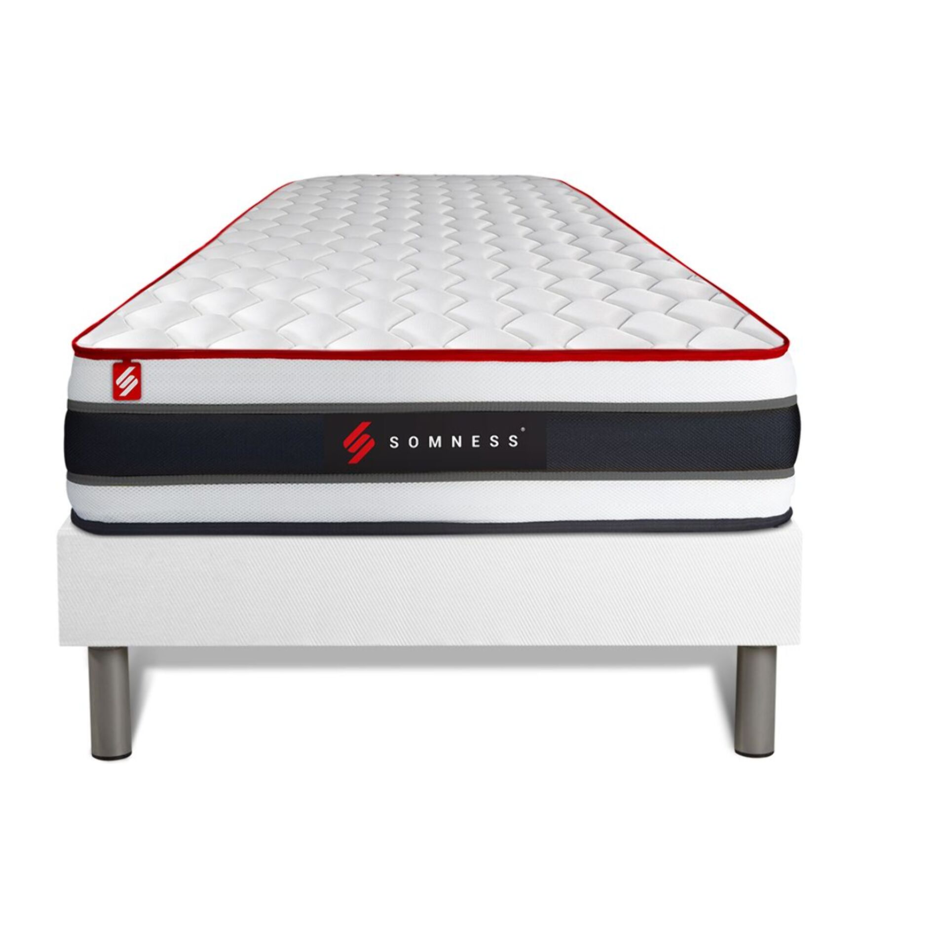 Ensemble Matelas Sommier 90x200 cm - Sommier Blanc (en kit) - Energy