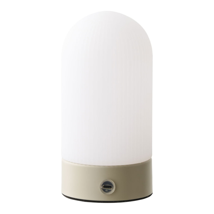 Lampada da tavolo Ashford ricaricabile in metallo e PE beige