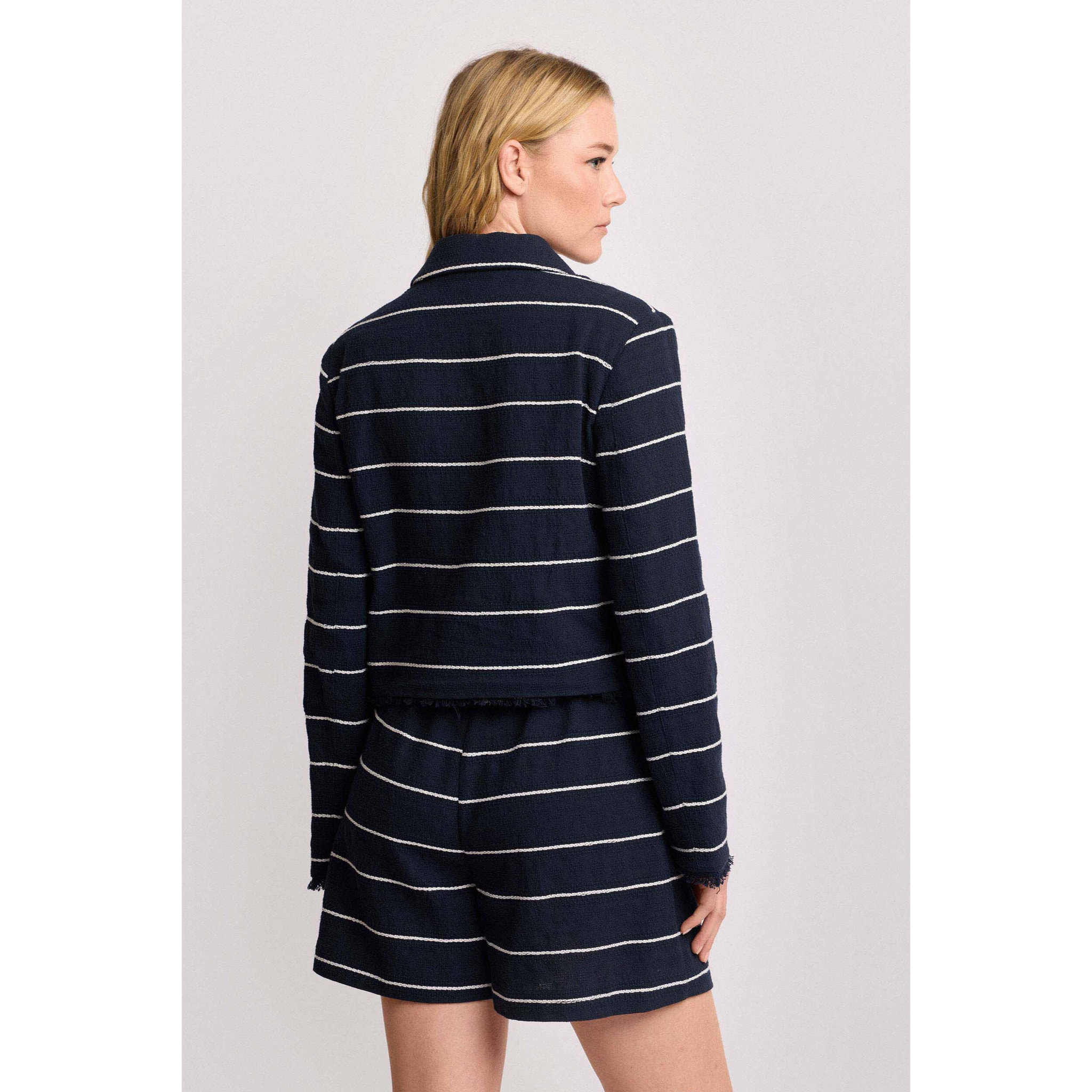 Kocca - Giacca con bordi effetto sfrangiato Donna, Righe