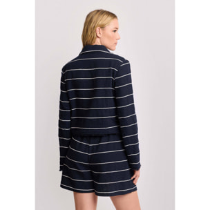 Kocca - Giacca con bordi effetto sfrangiato Donna, Righe