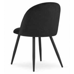 Sedia di design Bello in velluto nero con gambe in metallo