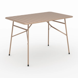 Table de jardin en métal taupe 4 personnes - Yumi