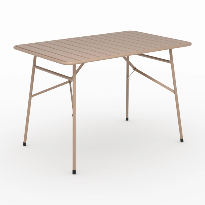 Table de jardin en métal taupe 4 personnes - Yumi