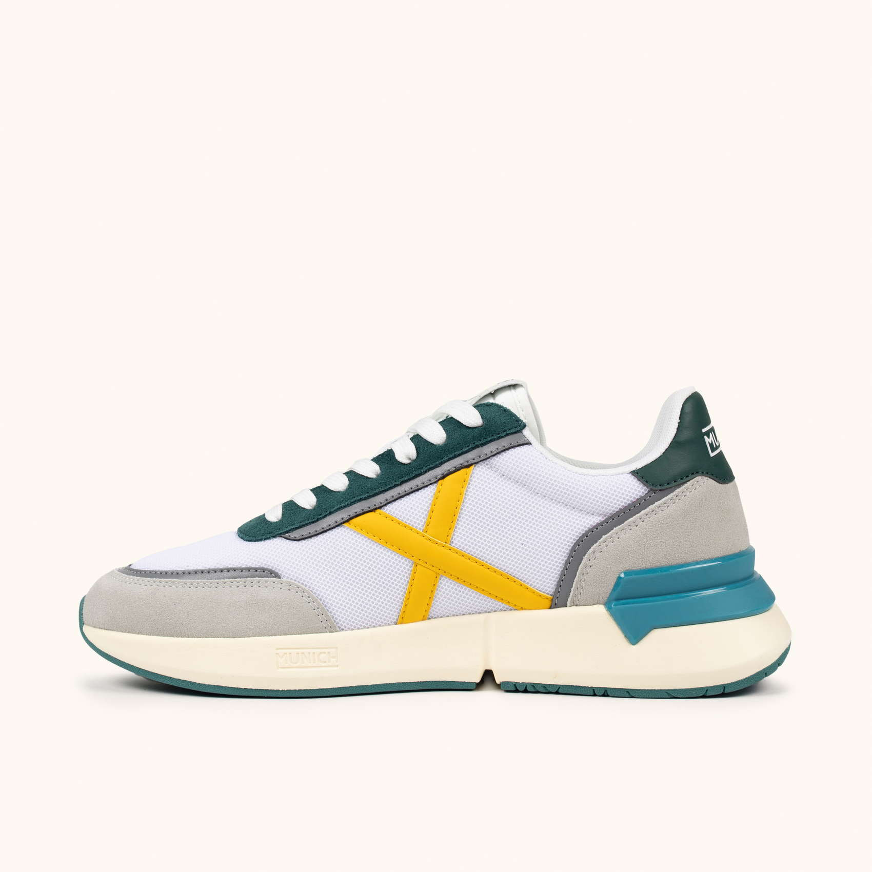 Sneakers Deportivas Blancas y Verdes | MUNICH VERSUS 117