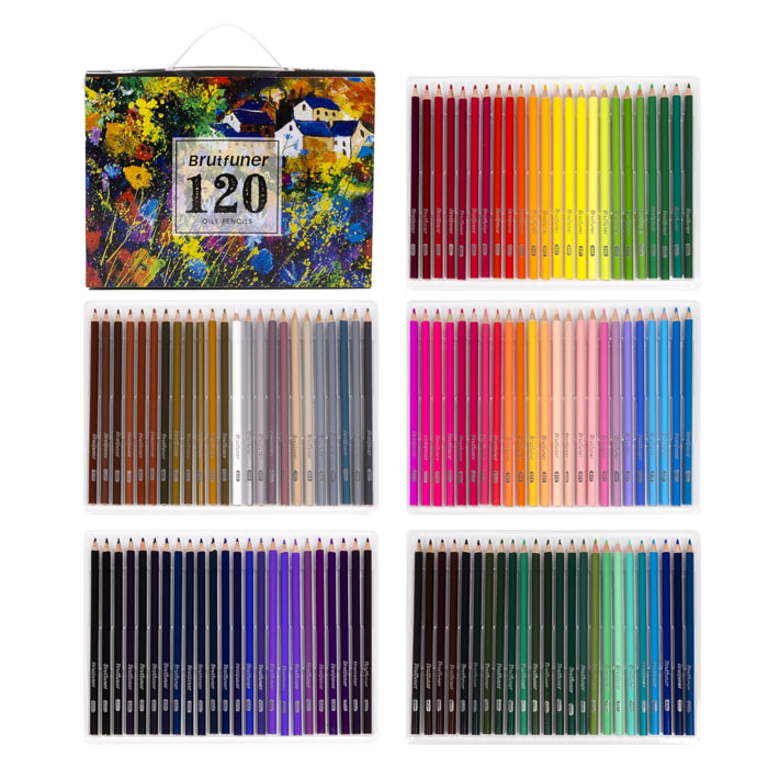 Set di 120 matite colorate a base di olio.