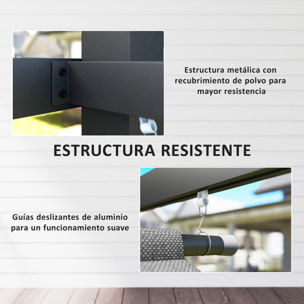 Pérgola con Techo Retráctil Pérgola de 4x3 m Cenador de Pared o Independiente con Laterales Enrollables Protección UV30+ Pabellón para Jardín Patio Terraza Exterior Gris