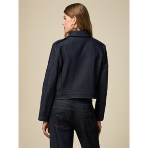 Oltre - Denim jacket with bows - Azul