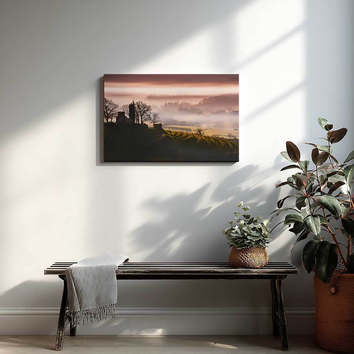 Tableau pays basque Les coteaux en vallée d' Ossau Toile imprimée
