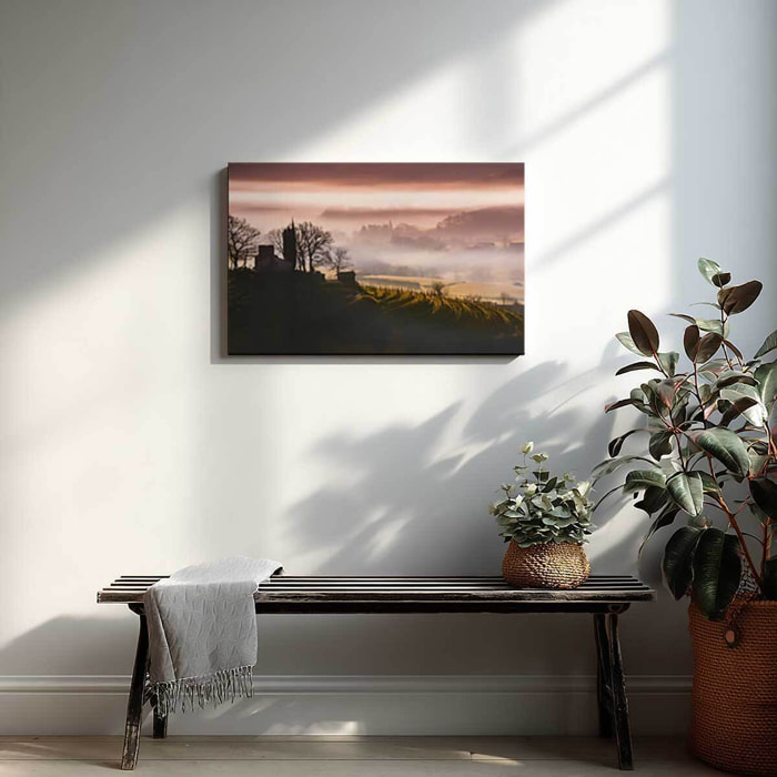 Tableau pays basque Les coteaux en vallée d' Ossau Toile imprimée