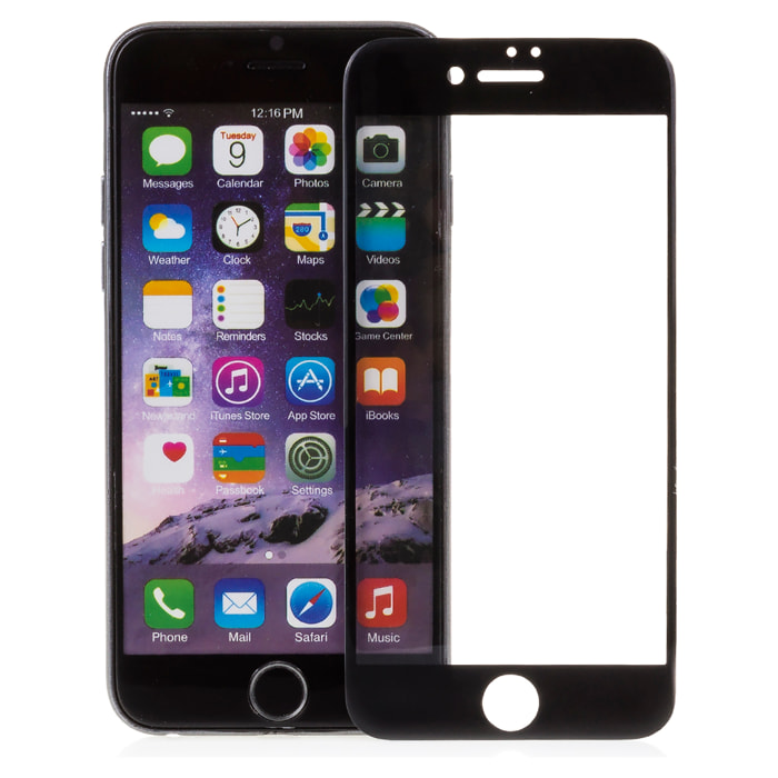 DAM PROTEZIONE IN VETRO TEMPERATO CON BORDO NERO IPHONE 7/IPHONE 8 613 Cm. Colore nero