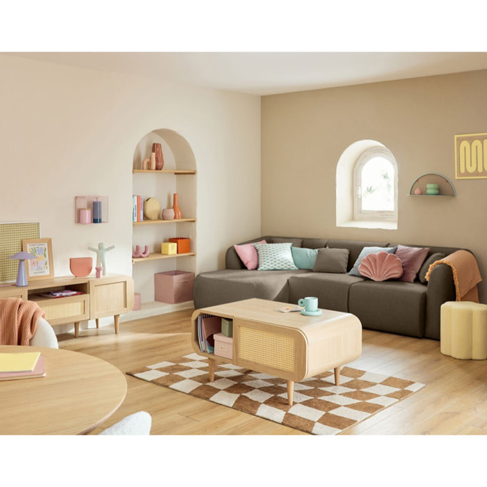 Ikare - canapé modulable d'angle gauche - 4 places - en tissu - Taupe