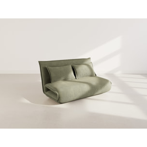 Candice - Banquette 2 places convertible clic-clac en velours côtelé - Vert